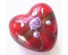 Red Lampwork Heart with Flower Detail